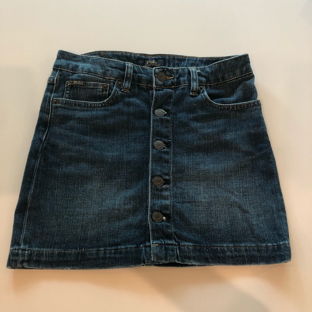 Polo Denim Skirt with Buttons Size Girls 10
